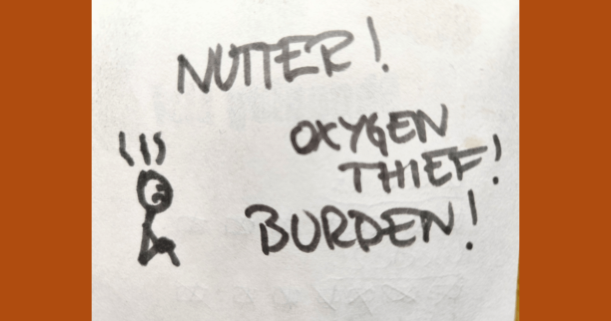 Sad person attacked by opinions