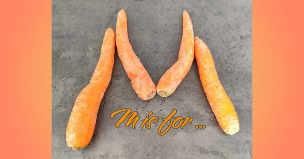 Carrots in the shape of the letter M