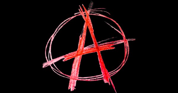 A for anarchy in red on black background